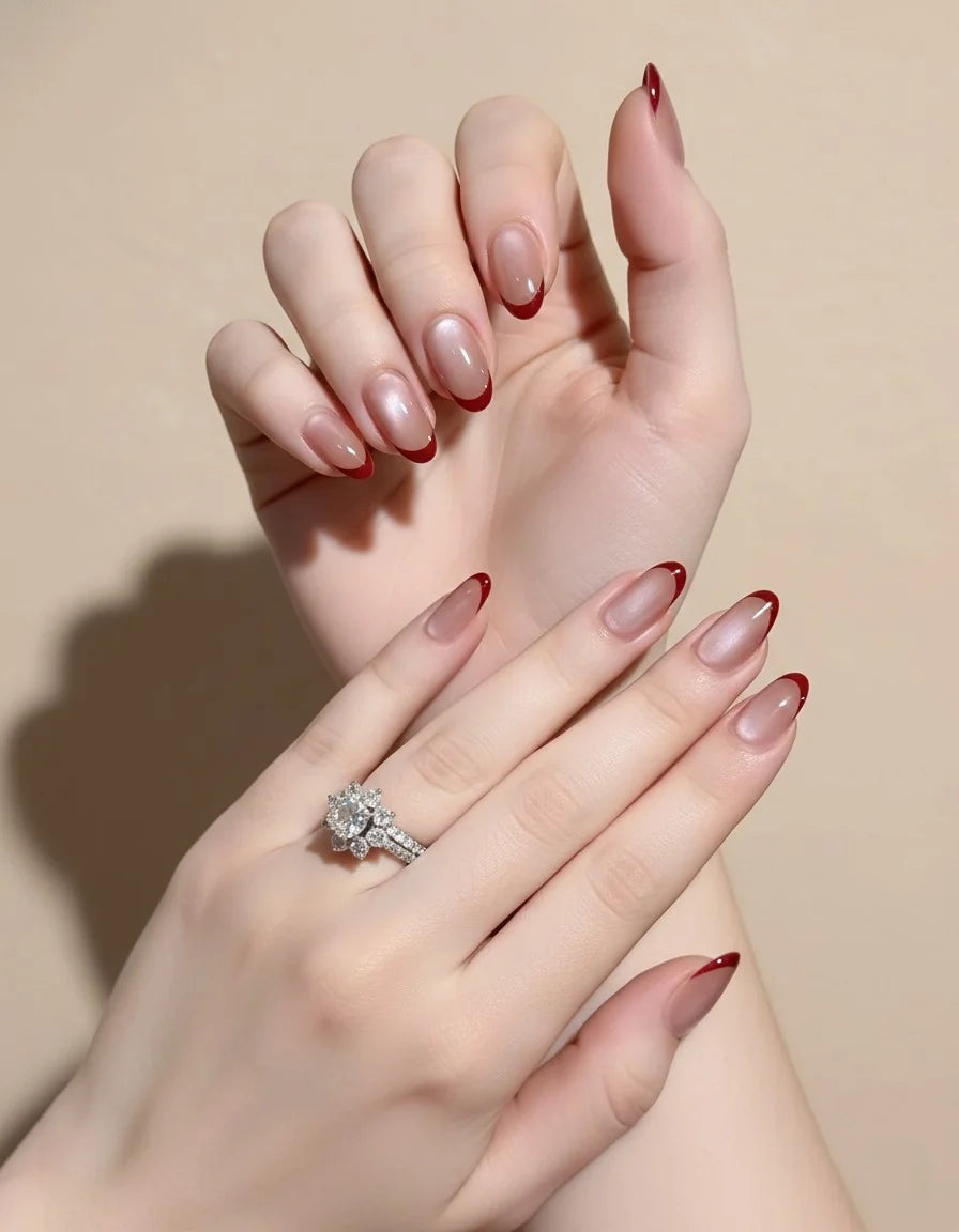 Crimson Velvet Press-On Nails