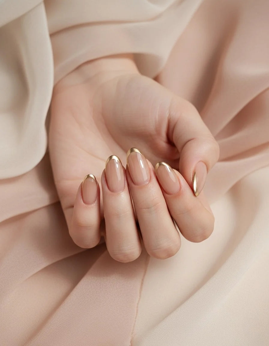 Gilded French Press-On Nails