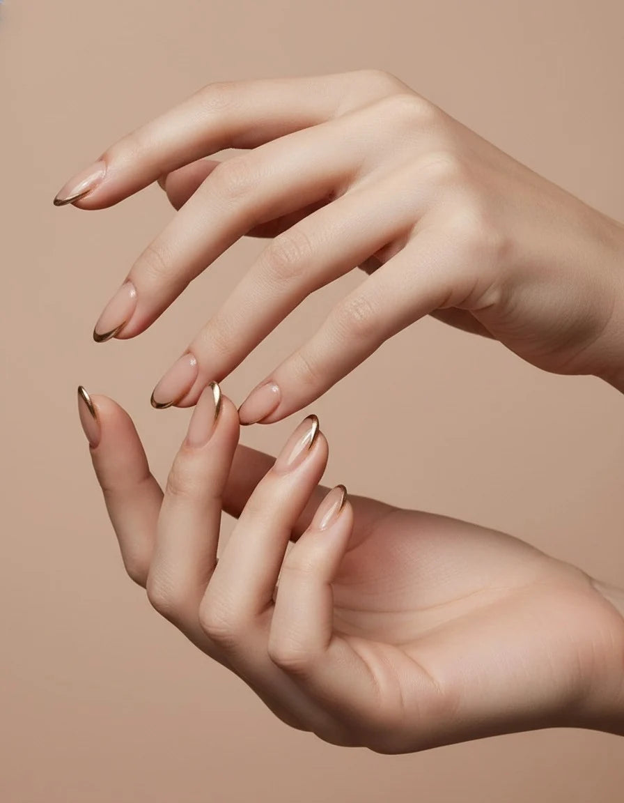 Gilded French Press-On Nails