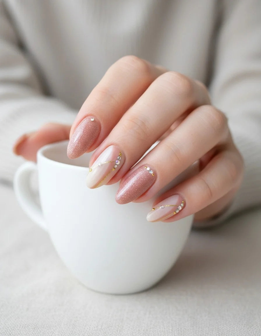 Rosy Sparkle Press-On Nails