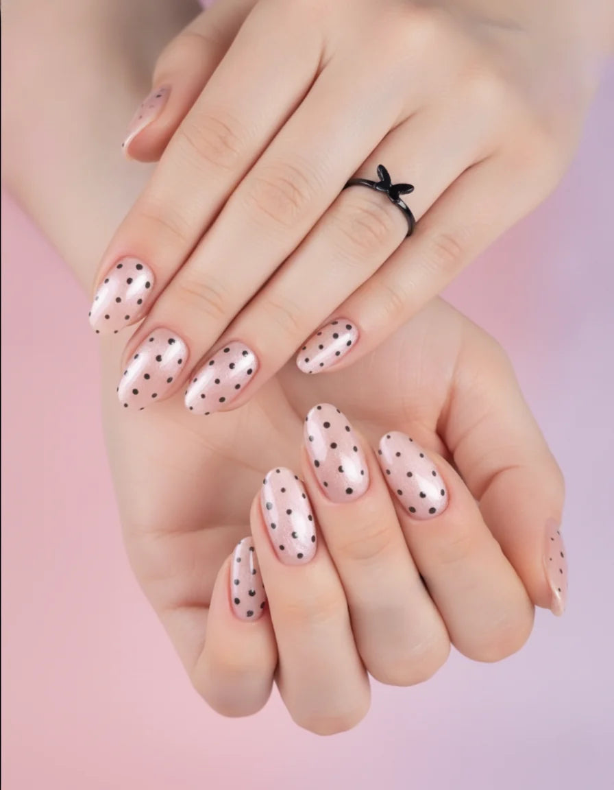 Polka Sparkle Press-On Nails