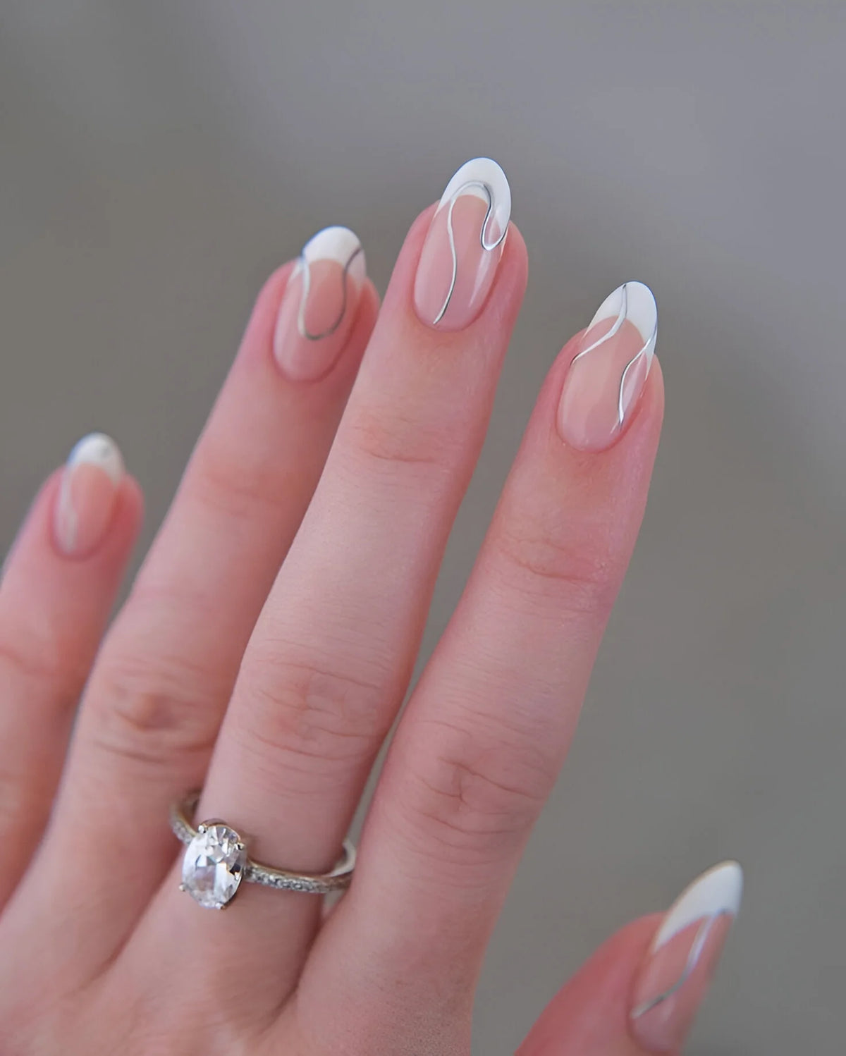 Silver Wave Press-On Nails