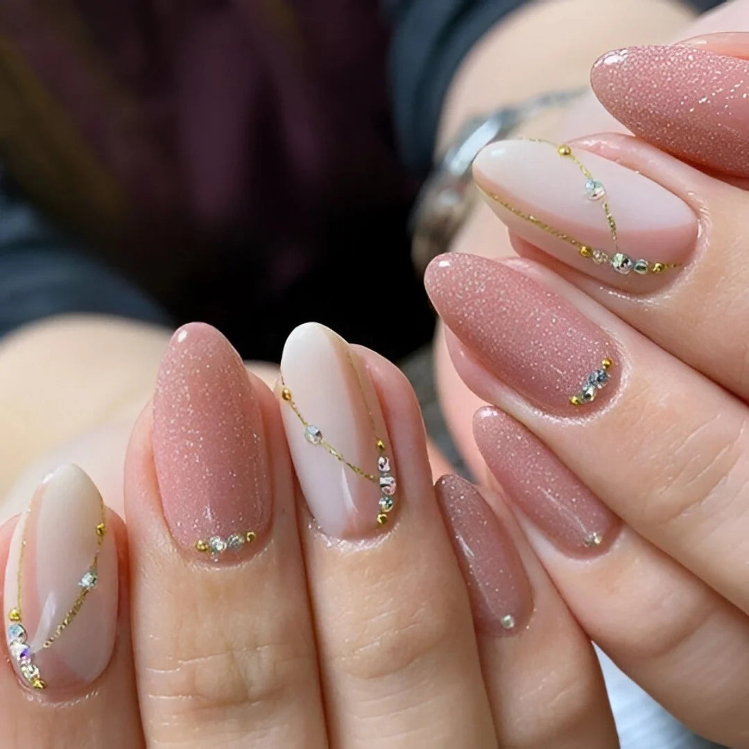 Rosy Sparkle Press-On Nails